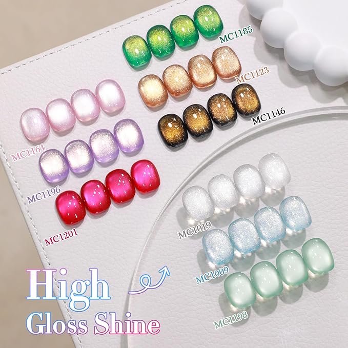 Double Rhythm 28Pcs 0.5Oz Cat Eye Gel Nail Polish Set Same Color Same Bottle Soak Off Magnetic Gel Polish Kit Nail Art Manicure Salon DIY at Home (Silver Gold Red Black-T24-7)-VivaGrace Women