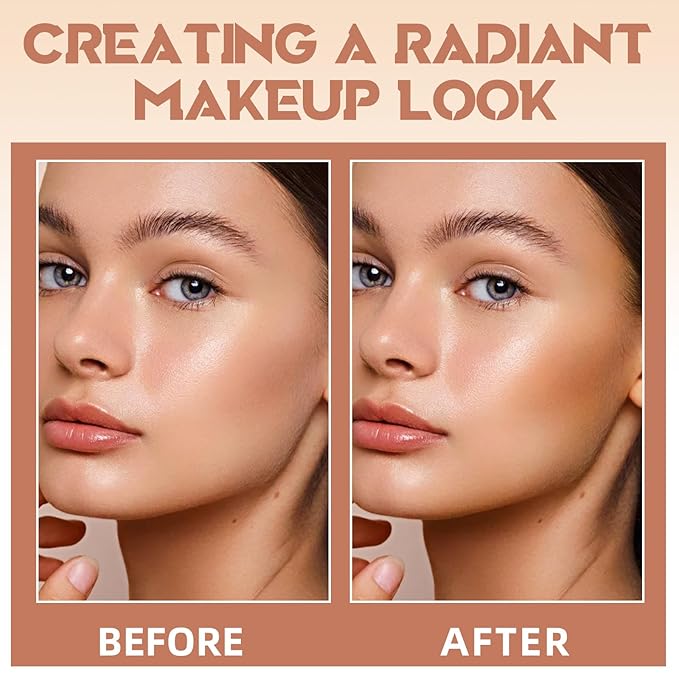 Cream Contour Stick for Cheeks Tint, Multi-Use Makeup Highlighter Blush Bronzer Stick, Natural Glow Solid Moisturizer Stick Blendable Illuminator On-the-Go Shimmer Cream Contour Makeup-02-VivaGrace Women