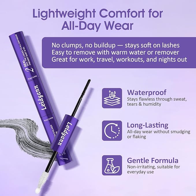 Eyelash Glue and Lash Bond & Seal, 72H Waterproof Cluster Lash Glue for Eyelash Extensions, Long-Lasting & Non-Irritating, 2-in-1 Bond and Seal for Lash Clusters-VivaGrace Women