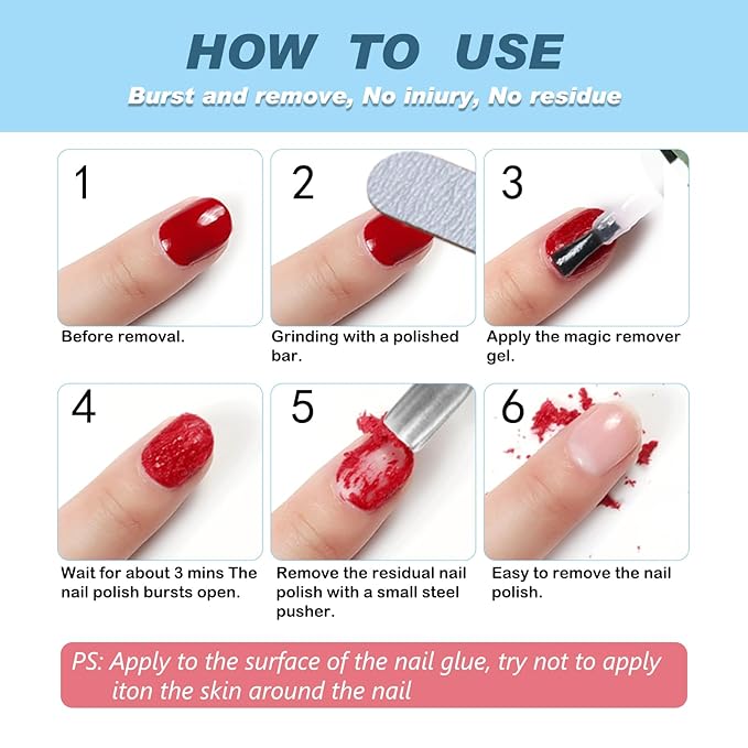 Gel Nail Polish Remover, Nail Polish Remover Tool Removing In 3-5Mins, Professional Remover Gels at Home, No Need Soaking or Wrapping-VivaGrace Women