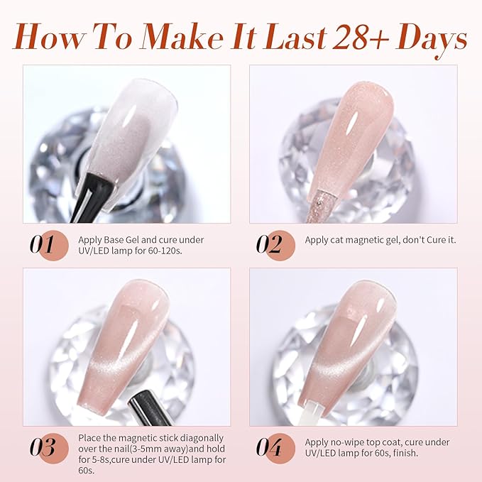 Born Pretty Gel Nail Polish Nude Pink Series,Jelly Transparent,Cat Magnetic Eye,Shimmer Glitter Holographic Nude Pink Gel Polish Kit for Salon Manicure and Nail Art DIY at Home 6Colors-VivaGrace Women