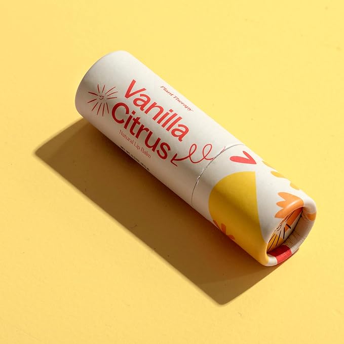 Plant Therapy Vanilla Citrus Natural Lip Balm 0.3 oz (8.5 g) Simple, Natural Ingredients & Packaged in Eco-Friendly Recyclable Cardboard-VivaGrace Women