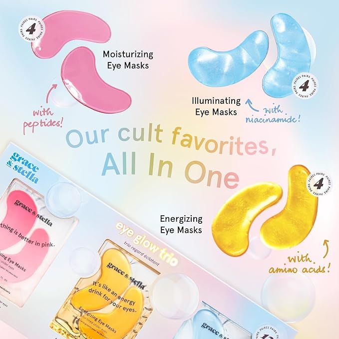 grace & stella Under Eye Patches (12 pairs) Eye Masks for Puffy Eyes and Dark Circles - Birthday Gifts for Women, Bachelorette Party Favors, Bridesmaid, Self Care and Relaxation Gifts for Her - Vegan-VivaGrace Women