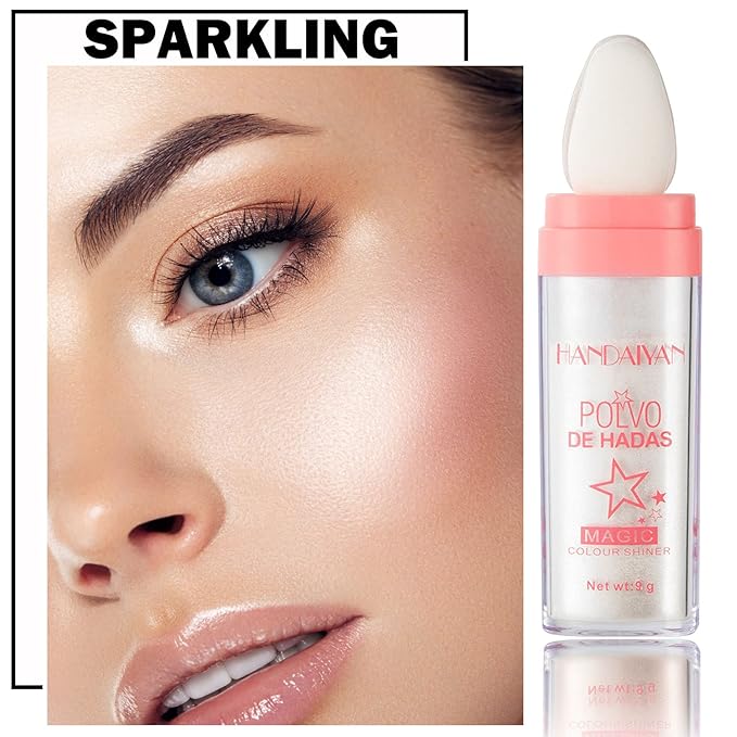 3PCS Polvo De Hadas Body Shimmer Glitter Highlighter Powder Makeup,High Gloss Sparkle for Face Body Hair,Create The Most Sparkly And Attractive Glitter Makeup-VivaGrace Women