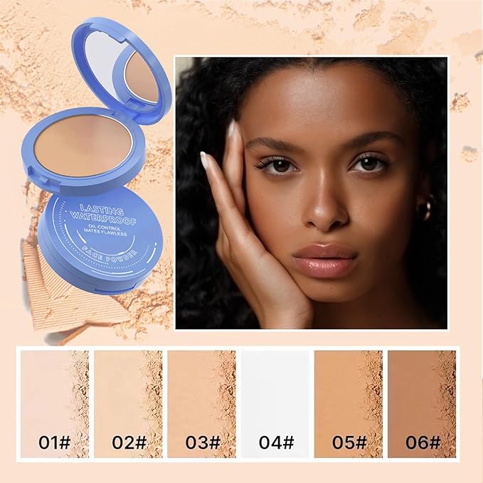 Oil Control Face Pressed Powder,Matte Smooth Flawless Setting Powder Makeup,Waterproof Long Lasting Finishing Powder,Cruelty Free Lightweight Face Cosmetics,0.35Oz(CAPPUCCINO)-VivaGrace Women