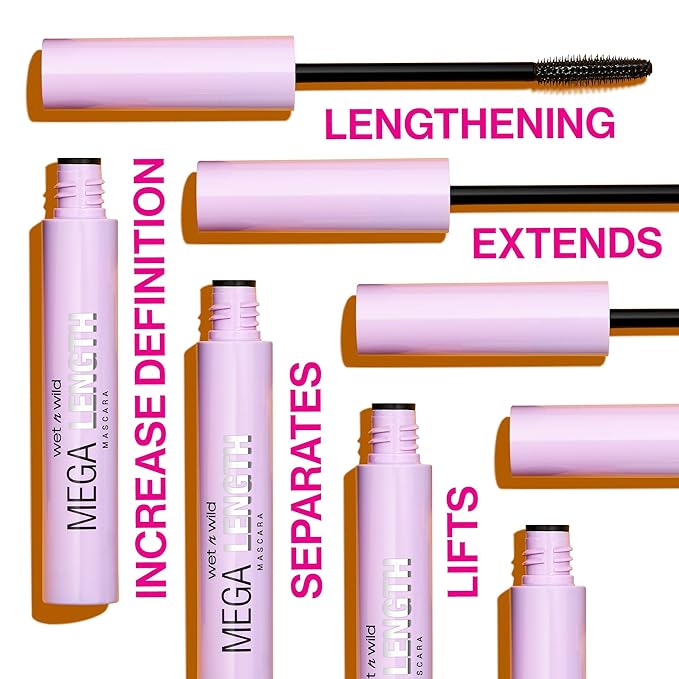 wet n wild Mega Length, Vitamin E Enriched Lengthening, Moisturizing, Softening Formula Precision Comb Brush, Cruelty-Free, Gluten-Free, Sulfate-Free & Vegan - Very Black