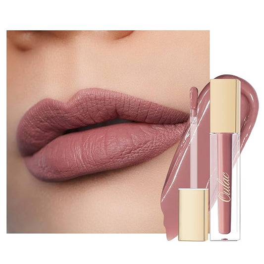 Oulac Matte Liquid Pink Lipstick for Women, Pink Nude Long Lasting Lipstick, Waterproof Lip Stain, No Transfer, Creamy High Pigmented Formula with Vitamin E, Vegan & Cruelty-Free M24-VivaGrace Women