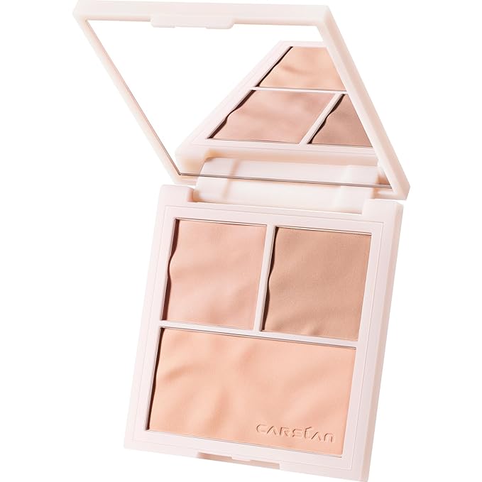 3 Colors Blush Palette For Cheek Makeup, Matte Blush Powder Blendable Face Blush,12H Longlasting, Lightweight, Smooth Pink Blush, Sunset Orange, 0.37Oz-VivaGrace Women
