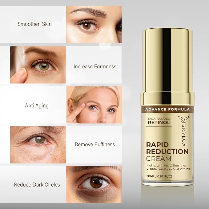 Retinol Eye Cream Anti Aging: Under Eye Cream for Dark Circles and Puffiness Bags - Retinol Eye Serum - Under Eye Serum with Caffeine and Hyaluronic Acid - Visibly Reduces Wrinkles Fine Lines(20ML)-VivaGrace Women