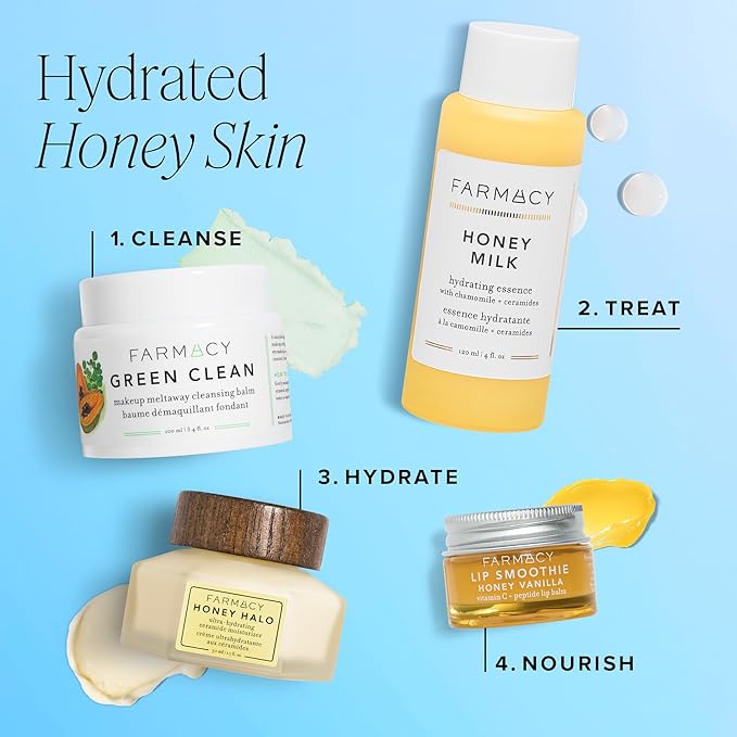 Farmacy Ceramide Face Moisturizer - Honey Halo Hydrating Facial Moisturizer for Dry Skin - Plumps, Soothes + Restores Skin with Potent Ceramides + Buckwheat Honey for a Dewy, Healthy Glow (9ml)-VivaGrace Women