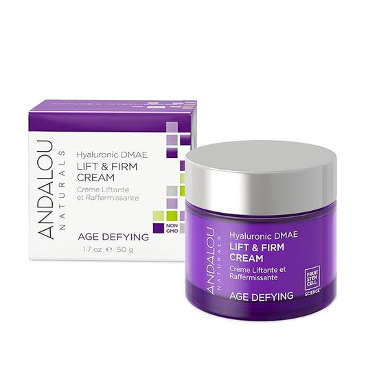 Andalou Naturals Hyaluronic DMAE Lift & Firm Skin Cream | Anti Aging Face Moisturizer With Hyaluronic Acid |Helps Reduce Fine Lines & Wrinkles | 1.7 oz-VivaGrace Women