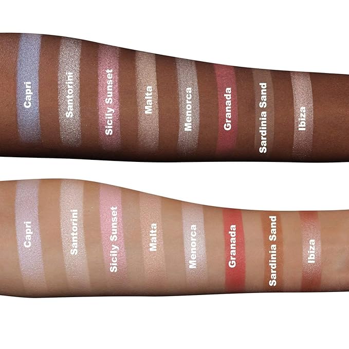 The Beauty Crop - Travel Tea Face Palette - Mediterranean Spring | Highly Pigmented Shades | Richly Toned Palette | Comes in Matte, Creamy, Metallic & Glitter Finish | Long Wearing | Cruelty Free-VivaGrace Women