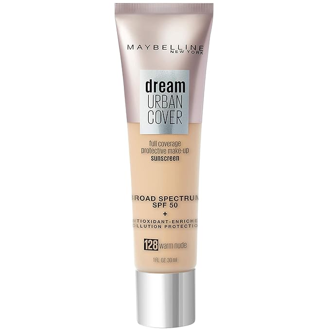 Maybelline Dream Urban Cover Flawless Coverage Foundation Makeup, SPF 50, Warm Nude-VivaGrace Women