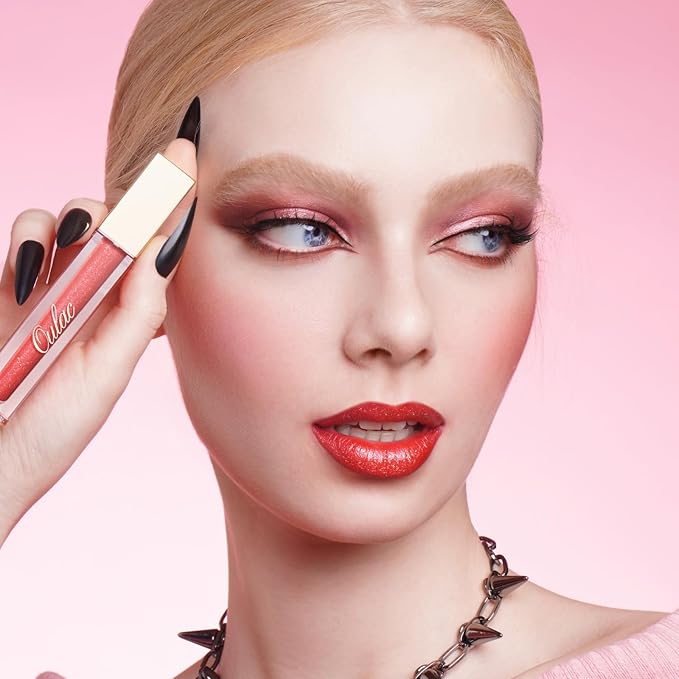 Oulac Red Matte Liquid Lipstick for Women, Orange Red Long Lasting Lipstick Waterproof Lip Stain, No Transfer, Creamy High Pigmented Formula with Rose Oil, Vegan & Cruelty-Free MS06-VivaGrace Women