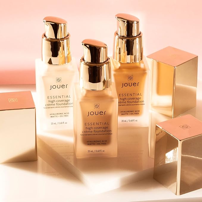 Jouer Essential High Coverage Crème Foundation - Available in 50 Shades for All Skin Tones - Healthy Ingredients - Paraben, Gluten & Cruelty Free - Vegan Friendly-VivaGrace Women