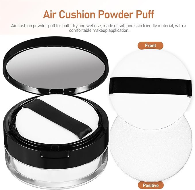 Beaupretty 2 Pieces Loose Powder Container with Puff Loose Powder Compact Case Empty Powder Case Reusable Plastic Empty Powder Case with Mirror (0.1/0.7 oz)-VivaGrace Women