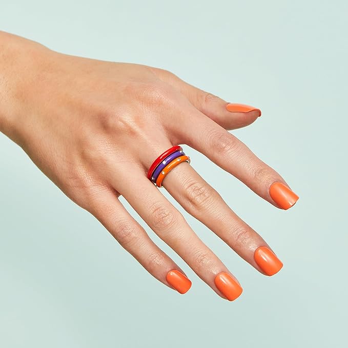 KISS imPRESS Color Press-On Nails Polish-Free Manicure Set, ‘Sweet Mango’, 30 Chip-Proof, Smudge-Proof Fake Nails