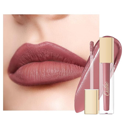 Oulac Matte Mauve Pink Lipstick for Women, Nude Pink Long Lasting Lipstick Waterproof Lip Stain, No Transfer, Creamy High Pigmented Formula with Rose Oil, Vegan & Cruelty-Free M26-VivaGrace Women