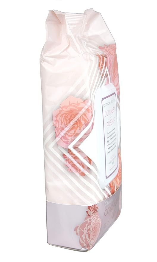 Makeup Remover Wipes Bulk Pack- Collagen and Rosehip Facial Cleansing Wipes, 2 Pack