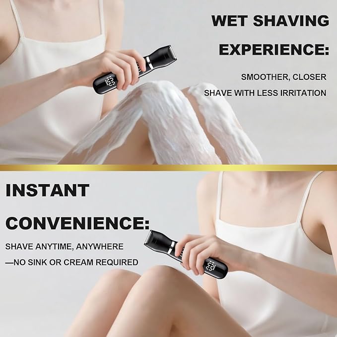 Electric Bikini Trimmer for Women,Led Power Display Removal for Body Nose Hair Trimmer Face Shavers Eyebrow Legs Armpit Bikini Area Pubic Underarms Rechargeable Portable 4 in 1 Womens Razors Set-VivaGrace Women