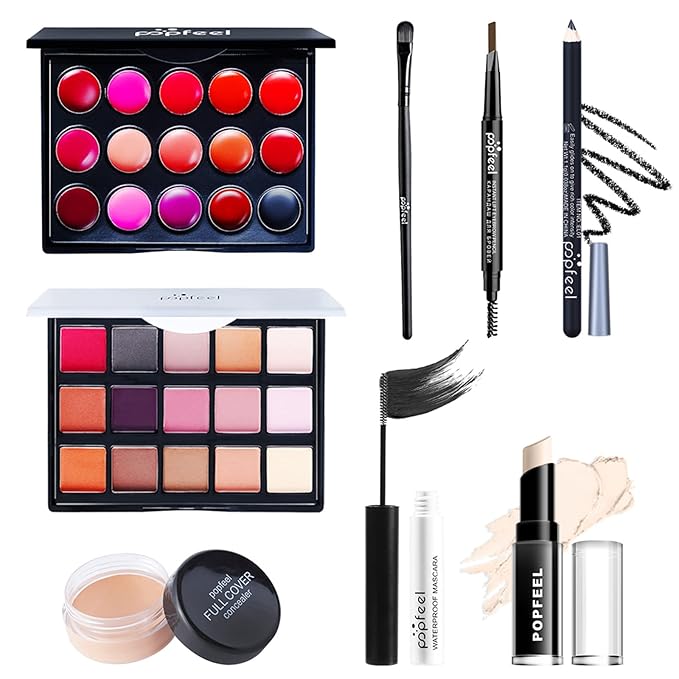 All in One Professional Makeup Kit for Women Girls Holiday Makeup Gift Sets Xmas Essential Bundle Include Eyeshadow Palette Lipstick Blush Concealer Eyeliner Mascara Brush Eyebrow Pencil-VivaGrace Women