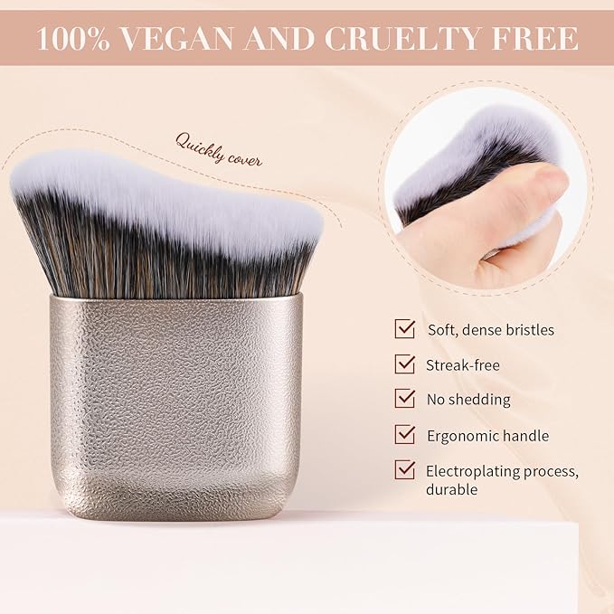 docolor Self Tanner Brush Body Makeup Brush for Flawless Face and Body Makeup, Sunless Tanner Blending Brush Body Brush for Self Tanner, Bronzer, Foundation, Vegan & Cruelty Free-VivaGrace Women