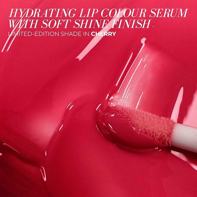FITGLOW Beauty Lip Colour Serum | Hydrating Lip Gloss | Plumping Anti-Aging Lip Treatment | Natural Shine with Pomegranate Sterols & Collagen | Buildable Color for Dry Chapped Lips | Cherry - 10g-VivaGrace Women
