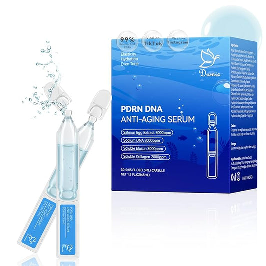 Salmon DNA PDRN Anti-Aging Serum, 5000ppm Salmon Egg DNA Ampoule, 2000ppm Collagen, Glutathione, Niacinamide & 6 Hyaluronic Acids, Korean Skincare for Wrinkles & Radiance,0.05 fl.oz x 30e-VivaGrace Women
