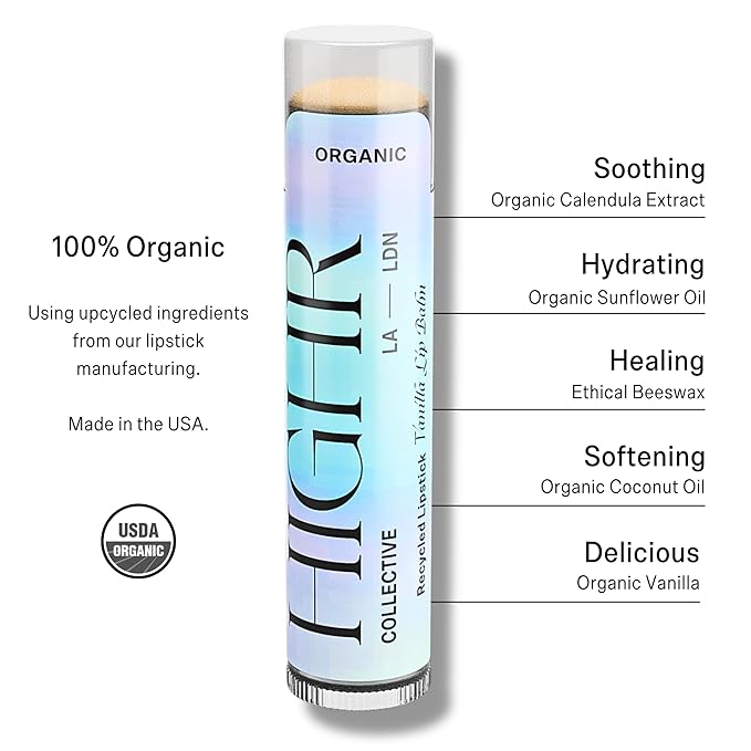 Three Pack; HIGHR Organic Vanilla Butter Hydrating Lip Balm - Nourishing Lip Care for Youthful and Smoother Lips, Lip Moisturizer for Dry and Cracked Lips-VivaGrace Women