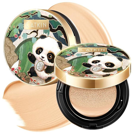 CATKIN Panda Land Full Coverage Cushion Fondation, Breathable Hydrating Nourishing Poreless Face Makeup Save for Sensitive Skin,Sheer Finish (W11 Light)-VivaGrace Women