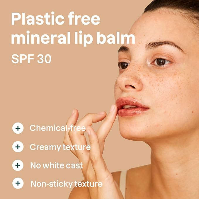 ATTITUDE Oceanly Tinted Lip Balm with SPF 30, EWG Verified, Plastic-Free, Broad Spectrum UVA/UVB Protection with Zinc Oxide, Vegan, Unscented, Terracotta, 0.3 Ounce-VivaGrace Women
