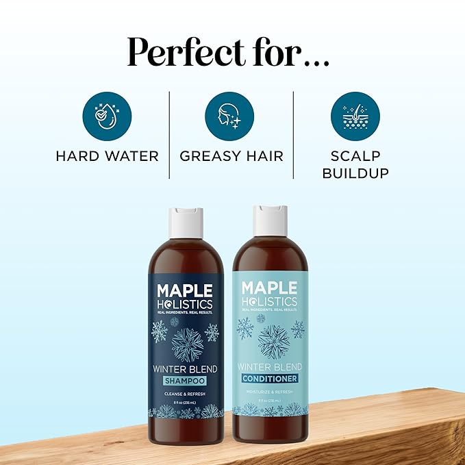 Sulfate Free Hard Water Shampoo and Conditioner - Hard Water Hair Treatments of Product and Minerals with Five Mint Essential Oils for Replenishing Hydration and Hair Shine - Paraben & Cruelty Free-VivaGrace Women