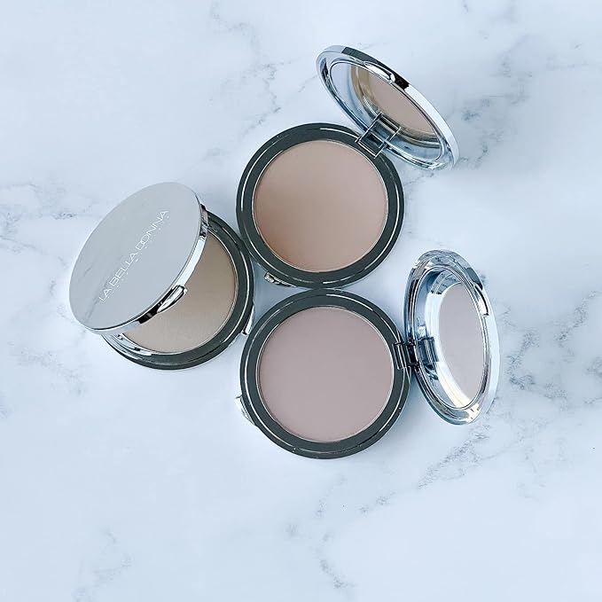 La Bella Donna Compressed Mineral Foundation - Amber, 12 oz Pressed Powder Makeup for All Skin Tones, Long Lasting Full Coverage Sun Kissed Tan-VivaGrace Women