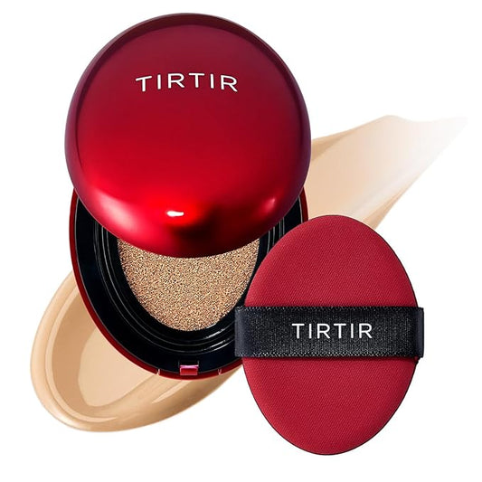 TIRTIR Mask Fit Red Cushion Foundation | Full coverage, Weightless, Skin fit, Satin Glow Finish, Korean Makeup BB Foundation, beauty, Tattoo cover up, Buildable (#27N Camel, 0.63 Fl Oz)-VivaGrace Women