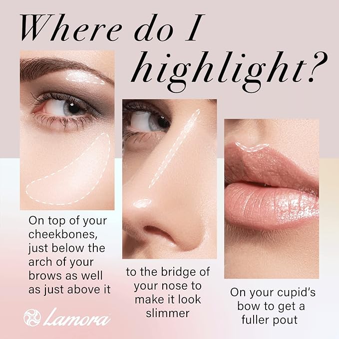 Highlighter Palette Highlighter Makeup Iluminador - Glow Bronzer Powder Makeup Highlighter Kit With Mirror - 4 Highly Pigmented Face Highlighter Shimmer Colors - Vegan, Cruelty Free & Hypoallergenic-VivaGrace Women