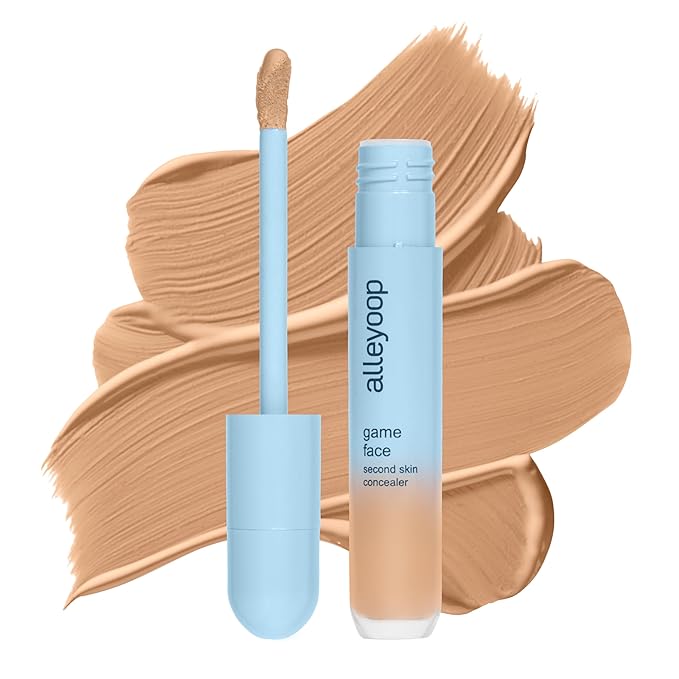 Alleyoop Game Face Concealer Makeup, Lightweight to Medium Buildable Coverage Under Eye Concealer, For Blemishes, Crease-proof and Hydrating with Aloe Stem Cell, Smooth Second Skin Finish - MVP-VivaGrace Women