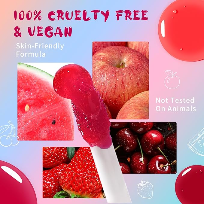 Lip Tint Stain, Long Lasting Korean Lip Stain Set, Non-sticky Waterproof Lightweight Lip and Cheek Tint, Moisturizing High Pigment Water Tint, Matte Finish Lip Tint-VivaGrace Women