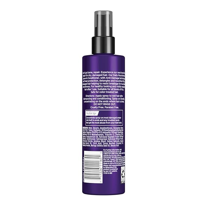 John Frieda Frizz Ease Daily Nourishment Leave-In Conditioner, Detangles Frizzy, Damaged Hair, Reduces Breakage, Protects Against Heat, with Vitamins A, C, E & Green Tea Extract, 8 Oz, Pack of 2-VivaGrace Women