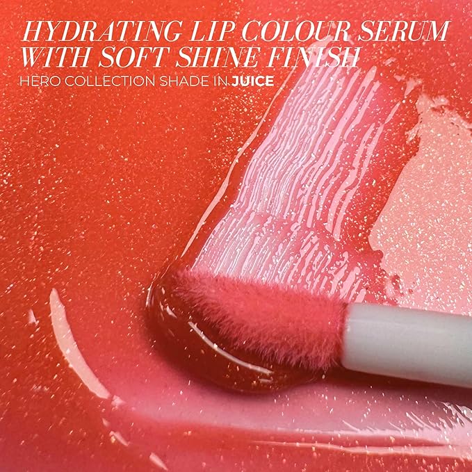 FITGLOW Beauty Lip Colour Serum | Hydrating Lip Gloss | Plumping Anti-Aging Lip Treatment | Natural Shine with Pomegranate Sterols & Collagen | Buildable Color for Dry Chapped Lips | Juice - 10g-VivaGrace Women