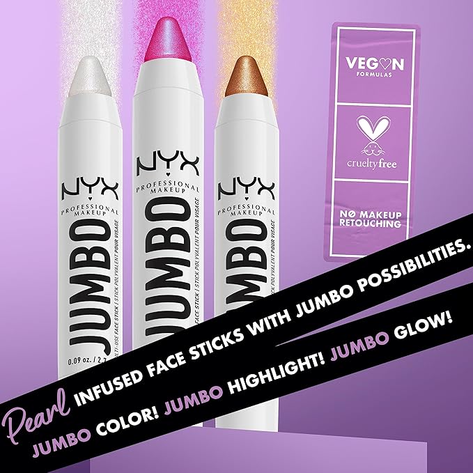 NYX PROFESSIONAL MAKEUP, Jumbo Multi-Use Face Highlighter Stick - Blueberry Muffin-VivaGrace Women