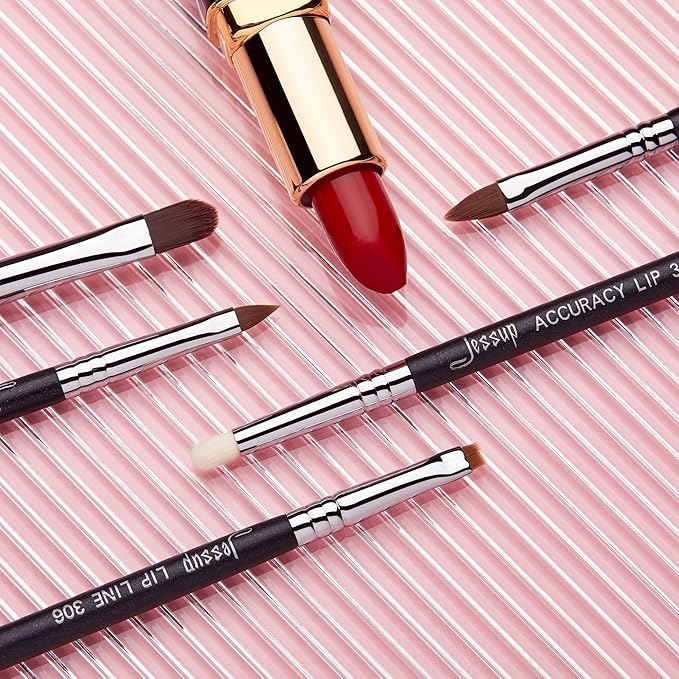 Jessup Lip Brush Set, Professional Lip Makeup Brushes for Lipstick Streak-Free Contour Define and Accentuate, Premium Synthetic Hair, 5pcs T325-VivaGrace Women
