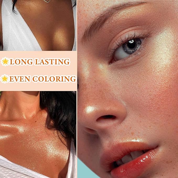 Body Luminizer Liquid Illuminator, Bronze Gold, Skin Foundation Concealer, All Skin Types-VivaGrace Women