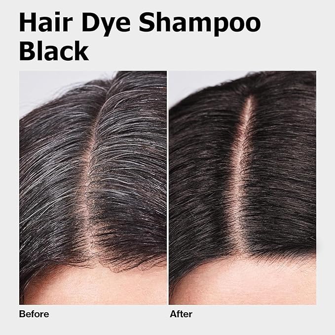 Black Long-Lasting & Natural Hair Color Shampoo - 3 in 1 for Gray Coverage, Instant Effect in Minutes for Men & Women, 16.9 Fl Oz-VivaGrace Women