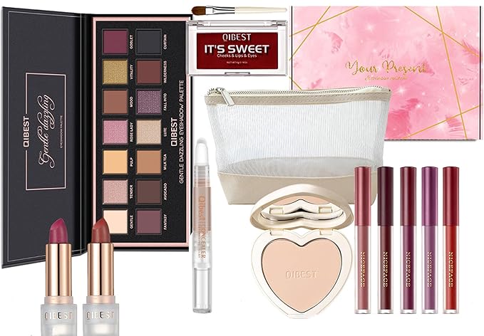 40 Colors Eyeshadow Palette All-in-one Holiday Makeup Gift Set | Full Makeup Kit for Women Essential Starter Bundle Include Eyebrow Pencil Eyeliner Mascara Soft Eye Shadow Brush-VivaGrace Women