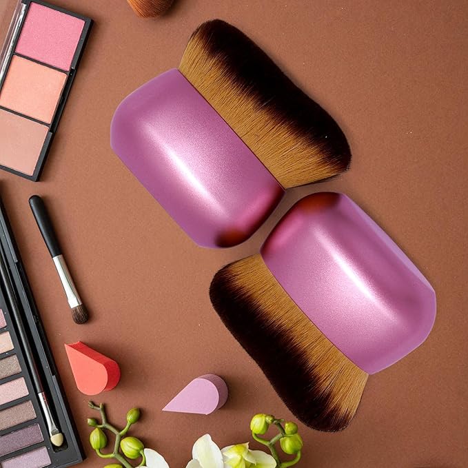 Extra Large Body Makeup Brush For Self Tanner, Leg Makeup &Bronzer Blend,75 mm Wide-headed Kabuki Brush Provides More Even &Pretty Application, Sunscreen Face& Back Makeup Brush, Wet&Dry Use- Purple-VivaGrace Women