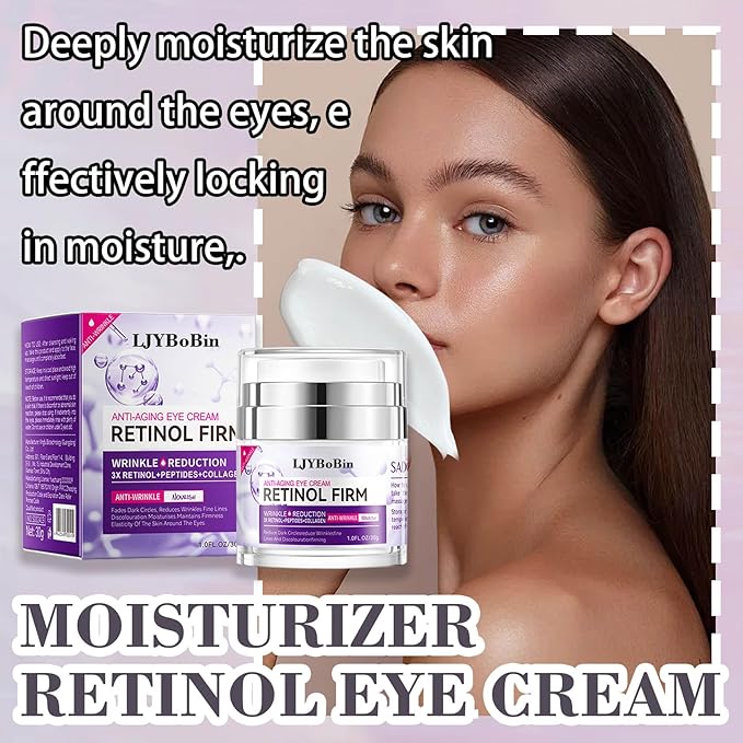 Moisturizer Retinol Eye Cream for Men & Women,Gentle Daily Face Retinol Cream,Long-lasting Day and Night Hydrating Eye Cream for Dark Circles,Puffiness and Bags Under Eyes-VivaGrace Women