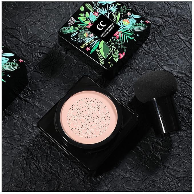 Mushroom Head Air Cushion CC Cream Foundation BB Cream Foundation Makeup Moisturizing CC Cream Liquid Foundation,Concealer Lasting Makeup Foundation Even Skin Tone Makeup Base Primer(Natural)-VivaGrace Women