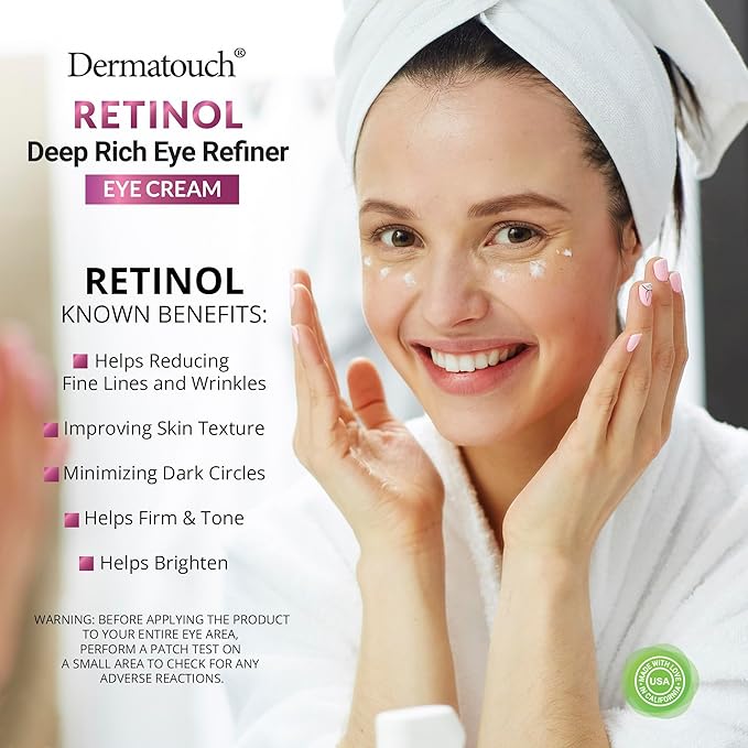 DERMATOUCH Retinol Eye Cream, 1.75 oz - Hyaluronic Acid, Peptides & Vitamins - Made in America-VivaGrace Women