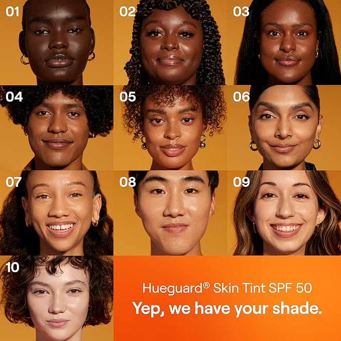 Live Tinted Hueguard Skin Tint SPF 50 - Tinted Mineral Sunscreen with Light-Medium Buildable Coverage With a Hydrating and Radiant Finish - Water and Sweat Resistant, 1.35 fl oz - Shade 07-VivaGrace Women