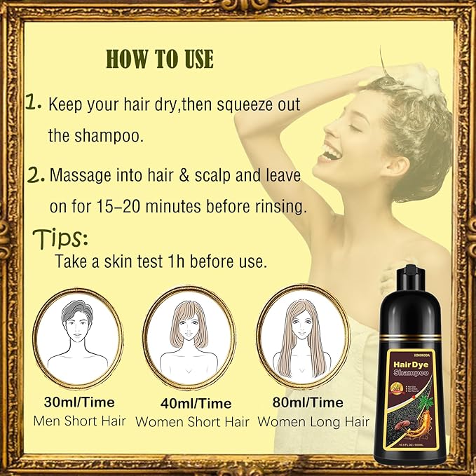 Blonde Brown Hair Dye Shampoo 3 in 1 - Instant Shampoo Para Pintar el Cabello Refresh Hair Color, Herbal Shampoo Hair Dye for Women Men, Easy to Use & Long Lasting Hair Color Shampoo 16.90 oz-VivaGrace Women